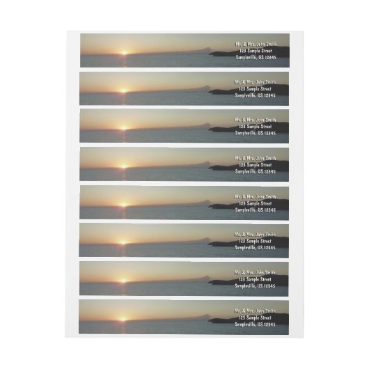 サンセットインアンティグアIIアイランドシースケープ ラップアラウンドラベル (シート)