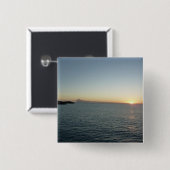 サンセットインアンティグアIIアイランドシースケープ 缶バッジ (正面&裏面)