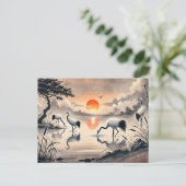 サンセットインクで沼にク中国のレ絵を描ーン ポストカード (スタンド正面)