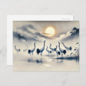 サンセットインクで沼にク中国のレ絵を描ーン ポストカード (正面/裏面)