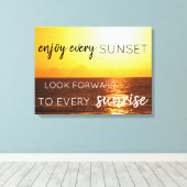 サンセットインザマウンテンズウォールアートwith引用文 キャンバスプリント (インサイチュ (ウッドフロア))