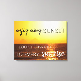 サンセットインザマウンテンズウォールアートwith引用文 キャンバスプリント