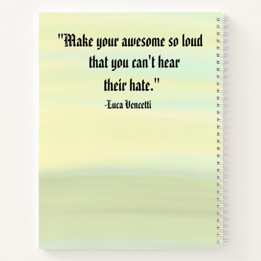 サンセットインスパイアやる気を起こさせるホワイトスパイラル ノートブック (裏面)