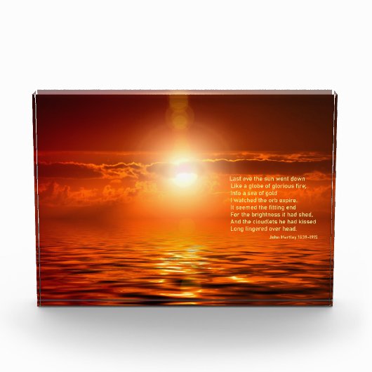 サンセットインスピレーションオレンジゴールデンスカイシーオブ金ゴールド フォトブロック (正面)