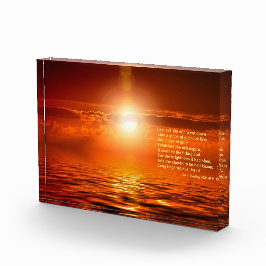 サンセットインスピレーションオレンジゴールデンスカイシーオブ金ゴールド フォトブロック (右)