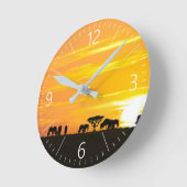 サンセットインセレンゲティ ラウンド壁時計 (傾斜)
