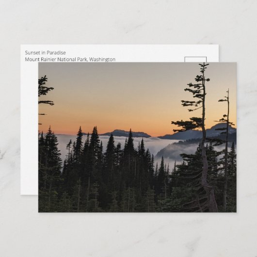 サンセットインパラダイスレイニア山国立公園 ポストカード (正面/裏面)