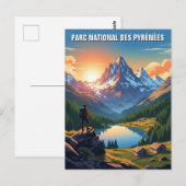 サンセットインフランスピレネー国立公園トラベル ポストカード (正面/裏面)