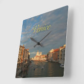 サンセットインヴェニスイタリア スクエア壁時計 (傾斜)