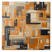 サンセットウィスパーズアプリコット抽象芸術ディライト タイル (正面)