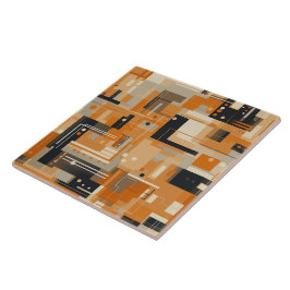 サンセットウィスパーズアプリコット抽象芸術ディライト タイル