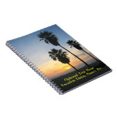 サンセットウィズパームズアットヴェネツィアビーチカリフォルニア ノートブック (右側)