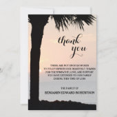 サンセットウィズパームツリー悔やみや弔慰ありがとう サンキューカード (正面)