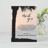 サンセットウィズパームツリー悔やみや弔慰ありがとう サンキューカード (スタンド正面)