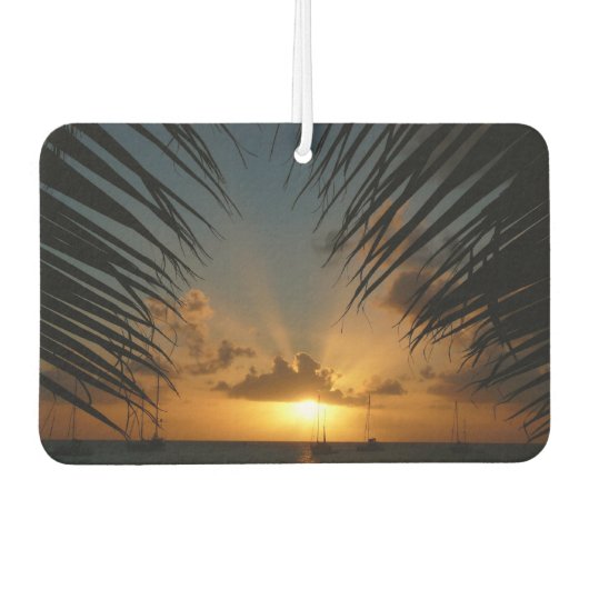 サンセットウィズパームフロンズトロピカルシースケープ カーエアーフレッシュナー (正面)