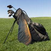 サンセットウィズパームフロンズトロピカルシースケープ ゴルフタオル (グリーン)