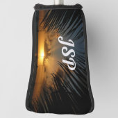 サンセットウィズパームフロンズトロピカルシースケープ ゴルフヘッドカバー (回転90)