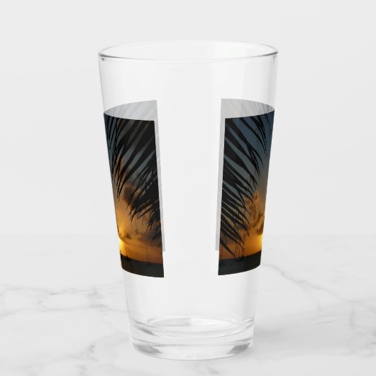 サンセットウィズパームフロンズトロピカルシースケープ タンブラーグラス (左)