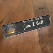 サンセットウィズパームフロンズトロピカルシースケープ デスクネームプレート (側面)