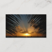サンセットウィズパームフロンズトロピカルシースケープ 名刺 (裏面)