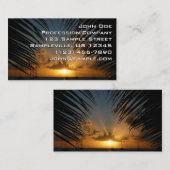 サンセットウィズパームフロンズトロピカルシースケープ 名刺 (正面/裏面)