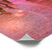 サンセットウィンドサーフィンポスタープリント ポスター (角)