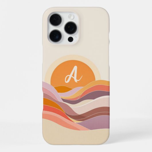 サンセットウェーブイニシャル iPhoneケース (裏面)