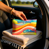 サンセットウェーブウォーターカラーママ アクセサリーポーチ