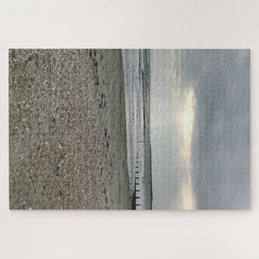 サンセットウエストウィッタービーチチチェスターサセックスUK ジグソーパズル (横)