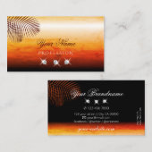 サンセットウォーターカラーパーム葉ダイヤモンドスタイリッシュ 名刺 (正面/裏面)