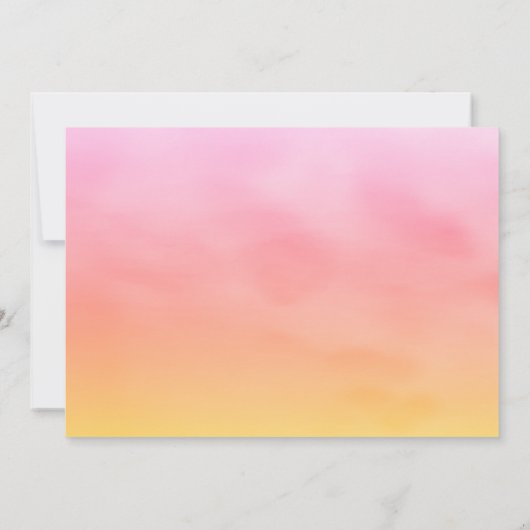 サンセットウォーターカラーパーム離れリハーサルディナー 招待状 (裏面)