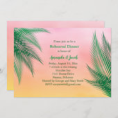 サンセットウォーターカラーパーム離れリハーサルディナー 招待状 (正面/裏面)