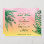 サンセットウォーターカラーパーム離れ結婚式招待状 招待状 (正面/裏面)
