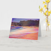 サンセットウォーターカラービーチアートカード カード (黄色い花)