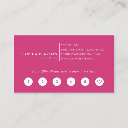 サンセットウォーターカラーブロ |お客様 ロイヤリティカード (裏面)