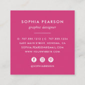 サンセットウォーターカラーブロ |ソーシャルメディア スクエア名刺 (裏面)