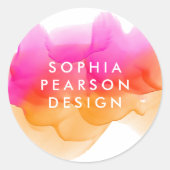 サンセットウォーターカラーブロ ラウンドシール (正面)