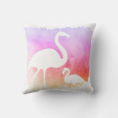 サンセットウォーターカラーホワイトフラミンゴ クッション (裏面)