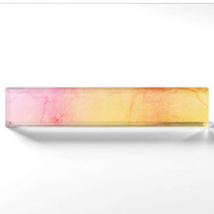 サンセットウォーターカラーマーブル机名札 デスクネームプレート