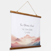 サンセットウォーターカラー結婚マウンテンズゲストブック 吊り下げ型タペストリー (傾斜あり)