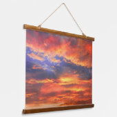サンセットウッドトップウォールタペストリー 吊り下げ型タペストリー (傾斜あり)