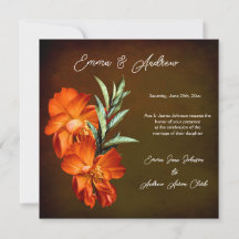 サンセットエクレクティックフローラ結婚式招待状