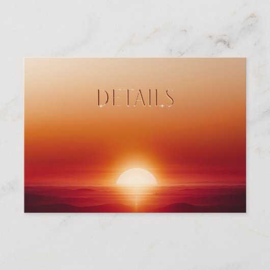 サンセットエレガントなウェディング詳細カード エンクロージャーカード (正面)