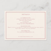 サンセットエレガントなウェディング詳細カード エンクロージャーカード (裏面)