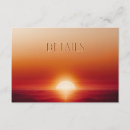 サンセットエレガントなウェディング詳細カード エンクロージャーカード