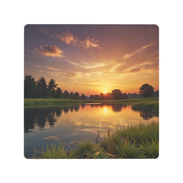 サンセットエレガントアートプリント メタルプリント (正面)