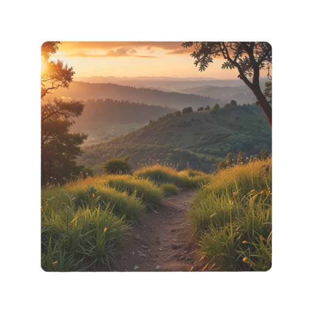 サンセットエレガントアートプリント メタルプリント (正面)