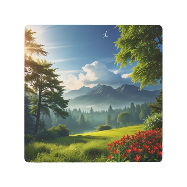 サンセットエレガントアートプリント メタルプリント (正面)