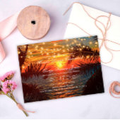 サンセットエレガントトロピカルビーチ結婚式 招待状