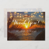 サンセットエレガントパームビーチサマー結婚ズサンキュー ポストカード (正面/裏面)